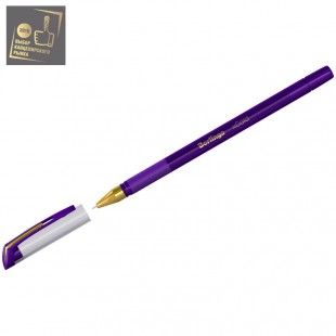 Ручка шариковая BERLINGO "XGold", грип, игольчатый узел 0,7 мм, фиолетовый