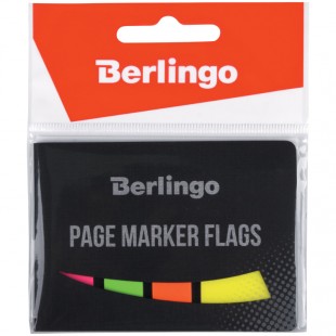 Закладки клейкие BERLINGO, 45х12 и 45х25 мм, 20 листов, пластик, набор 4 цвета