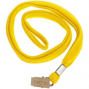 Шнурок для бейджей с клипом BERLINGO, 45 см, желтый