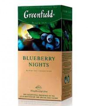 Чай черный GREENFIELD "Blueberry Nights", 25 пакетов, коробка