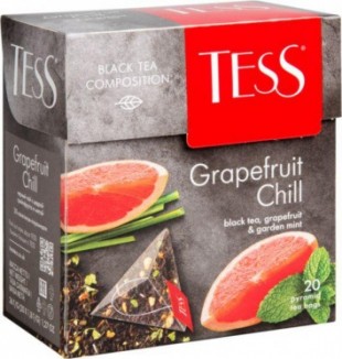 Чай черный TESS "Grapefruit Chil", 20 пирамидок, коробка