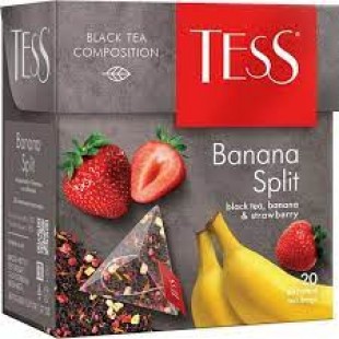 Чай черный TESS "Banana Split", 20 пирамидок, коробка