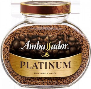 Кофе сублимированный AMBASSADOR "Platinum", 190 г, стеклянная банка