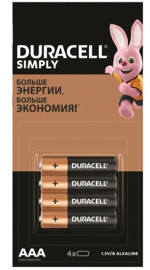Батарейка алкалиновая DURACELL "Simply", ААА