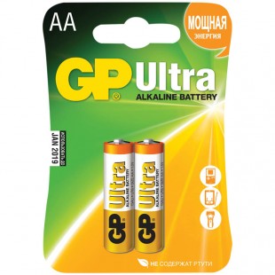 Батарейки алкалиновые GP "Ultra", АА, комплект 2 штуки