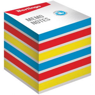Блок для записи на склейке BERLINGO "Rainbow neon", 80х80х80 мм, 800 листов, набор 4 цвета