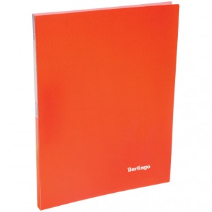 Папка с прижимом BERLINGO "Neon", А4, 17 мм, 700 мкм, плаcтик, оранжевый неон