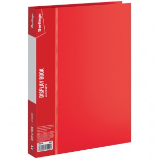 Папка 40 вкладышей BERLINGO "Standard", 21 мм, 600 мкм, пластик, красный