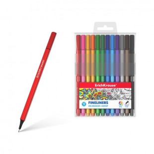 Ручки капиллярные ERICH KRAUSE Optima Art, узел 0,4мм, набор 12 цветов