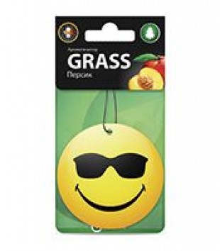 Ароматизатор подвесной GRASS "Smile/Персик", 10 г, картон, желтый