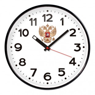 Часы настенные TROYKA "Герб", 30х30 см, белый/черный