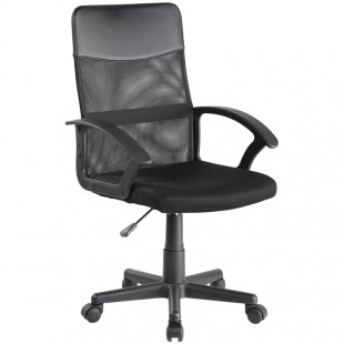 Кресло офисное HELMI "HL-M09 LT", экокожа/пластик, черный