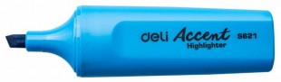 Текстмаркер DELI "Accent", скошенный наконечник 1-5 мм, голубой