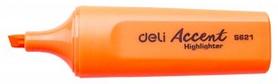 Текстмаркер DELI "Accent", скошенный наконечник 1-5 мм, оранжевый