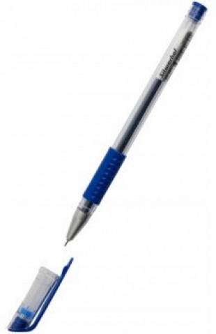 Ручка гелевая SILWERHOF "Max", грип, игольчатый узел 0,5 мм, синий