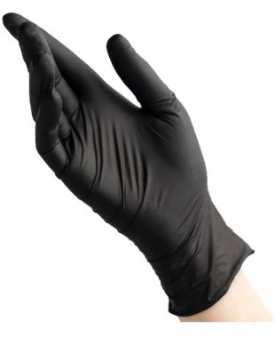 Перчатки нитриловые BENOVY, размер L, черный, комплект 100 штук ( 50 пар)
