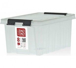 Контейнер с крышкой ROX BOX, 8 л, 335х220х155 см, пластик, прозрачный