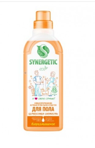Средство для мытья пола SYNERGETIC "Цитрусовая свежесть", 0,75 л