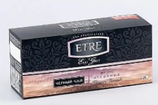 Чай черный с бергамотом ETRE "Earl Grey", 50 г, 25 пакетиков, коробка
