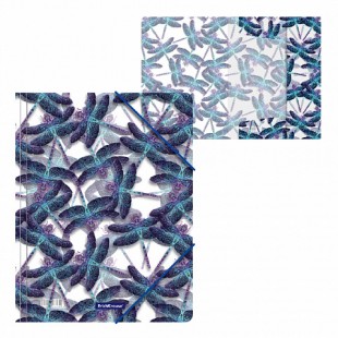 Папка на резинках ERICH KRAUSE "Neon Dragonflies", 24 мм, пластик, дизайн