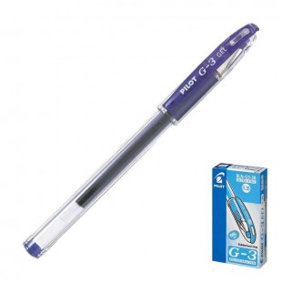 Ручка гелевая PILOT "G-3", грип, узел 0,38 мм, пластик, синий