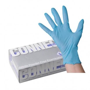Перчатки медицинские CONNECT, размер L, нитрил, синий, комплект 100 штук (50 пар)