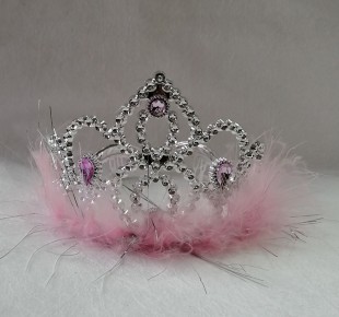 Корона КАРНАВАЛИЯ "Маленькая принцесса", 12х9 см., пластик, перья
