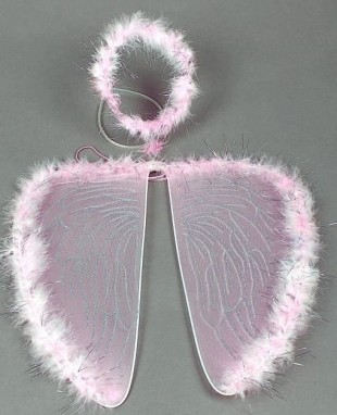 Набор крылья ангела КАРНАВАЛИЯ "Крылья ангела", 35х35 см., текстиль, пластик, розовый