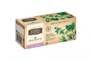 Чайный напиток мята-мелисса ETRE "Calming", 37 г, 24 пакетика, коробка