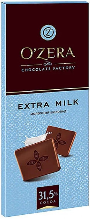 Шоколад молочный OZERA "Extra milk", 90 г., картон