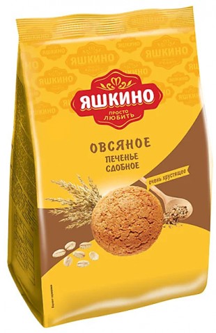 Печенье ЯШКИНО "Овсяночка", 450 г., флоу-пак
