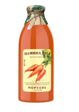 Нектар МАМИНА ДАЧА "Морковь с мякотью", 750 мл, стеклянная бутылка