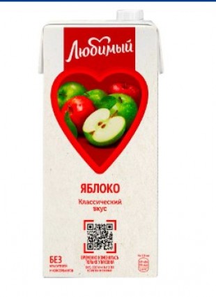 Сок ЛЮБИМЫЙ "Яблоко осветленный", 950 мл, тетрапак