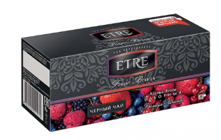 Чай черный с лесными ягодами ETRE, 50 г, 25 пакетиков, коробка