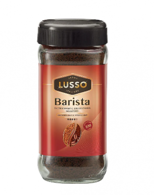 Кофе молотый растворимый LUSSO "Barista", 95 г, стеклянная банка