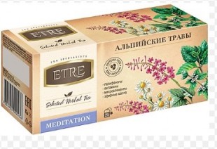 Чайный напиток ETRE "Meditation Альпийские травы", 37 г, 25 пакетиков, коробка