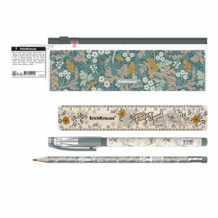Набор ERICH KRAUSE "Natural Life", 230х70 мм, ручка, карандаш, линейка в zip-пакете