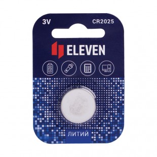 Батарейка литиевая ELEVEN, CR2025, 3 В