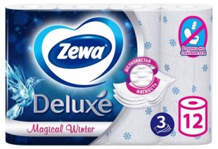 Туалетная бумага ZEWA "Deluxe", 3 слоя, 18,5 м, белый, комплект 12 штук