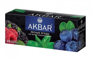 Чай черный AKBAR "Лесные ягоды", 25 пакетиков, коробка