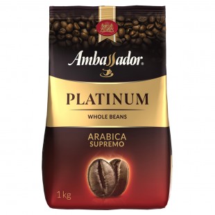 Кофе в зернах AMBASSADOR  "Platinum", 1 кг, пакет