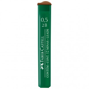 Грифели для механических карандашей FABER-CASTELL "Polymer",  0,5мм, 12 шт, 2B