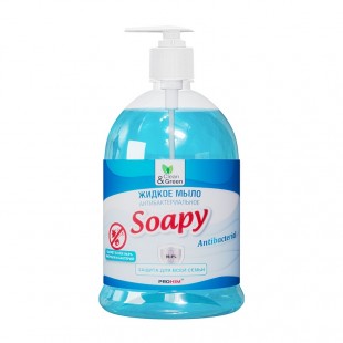 Мыло жидкое CLEAN&GREEN "Soapy", антибактериальное, с дозатором, 1 л