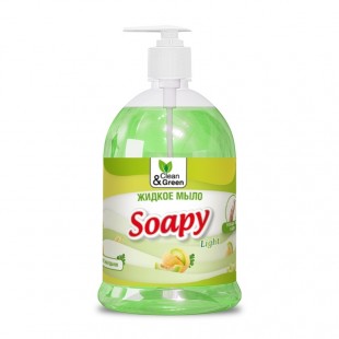 Мыло жидкое CLEAN&GREEN "Soapy Light ", эконом, зеленая дыня, 1 л