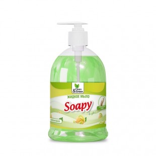 Мыло жидкое CLEAN&GREEN "Soapy Light ", эконом, зеленая дыня, 500 мл