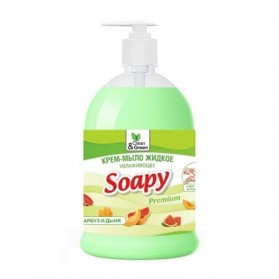 Мыло-крем CLEAN&GREEN "Soapy Premium ", увлажняющее, арбуз и дыня, 1 л