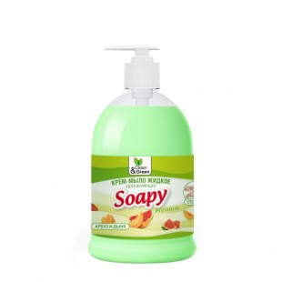 Мыло-крем CLEAN&GREEN "Soapy Premium ", увлажняющее, арбуз и дыня, 500 мл