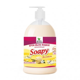 Мыло-крем CLEAN&GREEN "Soapy Premium ", увлажняющее, ваниль со сливками, 1 л