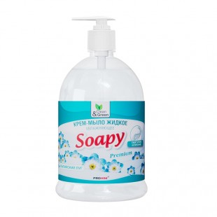 Мыло-крем CLEAN&GREEN "Soapy Premium", увлажняющее, альпийский луг, 1 л