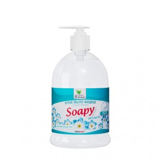 Мыло-крем CLEAN&GREEN "Soapy Premium", увлажняющее, альпийский луг, 500 мл